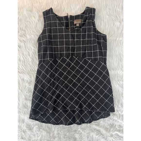 Apropos sleeveless black and white checkered tank baby doll size small - Picture 1 of 4
